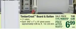 Menards TimberCrest Board & Batten offer