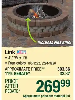 Menards Link Fire Pit Projects offer