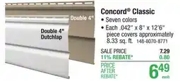 Menards Concord Classic offer