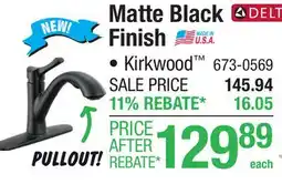 Menards Matte Black Finish offer