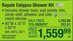 Menards Royale Calypso Shower Kit offer