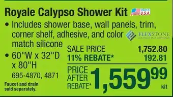 Menards Royale Calypso Shower Kit offer