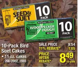 Menards 10-Pack Bird Suet Cakes offer