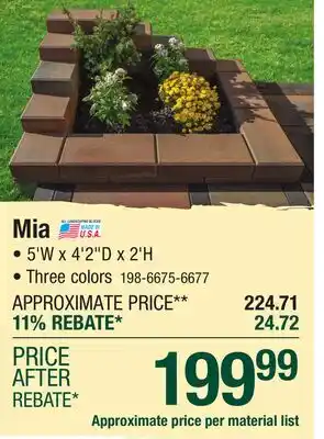 Menards Mia offer
