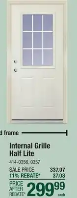 Menards Energy Star Internal Grille Half Lite offer
