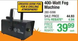 Menards 400-Watt Fog Machine offer