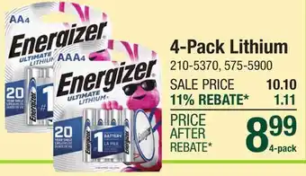 Menards 4-Pack Lithium offer
