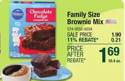 Menards Family Size Brownie Mix offer