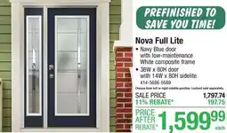 Menards Mastercraft Nova Full Lite offer