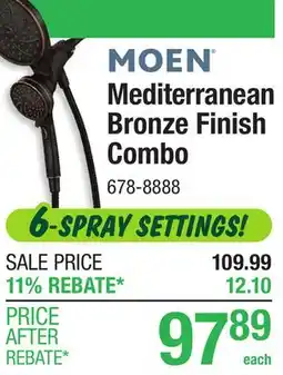 Menards MOEN Mediterranean Bronze Finish Combo offer
