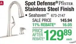 Menards Pfister Spot Defense Stainless Steel Finish offer