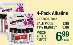 Menards 4-Pack Alkaline offer