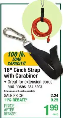 Menards 18 Cinch Strap with Carabiner offer