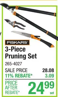 Menards FISKARS 3-Piece Pruning Set offer