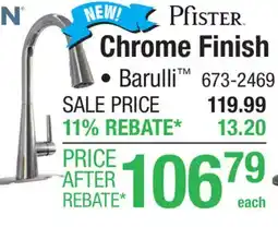 Menards Pfister Chrome Finish offer