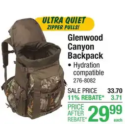 Menards Glenwood Canyon Backpack offer