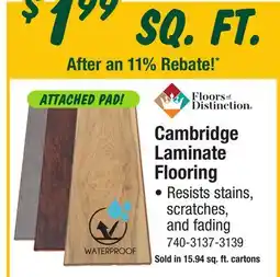 Menards Floors of Distinction Cambridge Laminate Flooring offer
