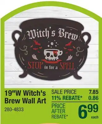 Menards 19W Witch's Brew Wall Art offer