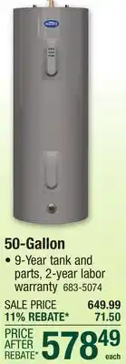 Menards 50-Gallon offer