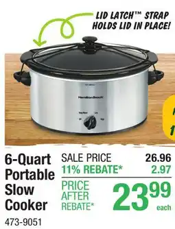Menards 6-Quart Portable Slow Cooker offer