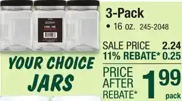 Menards 3-Pack YOUR CHOICE JARS offer