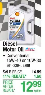 Menards Diesel Motor Oil offer