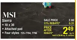 Menards Sirra offer