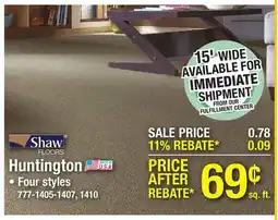 Menards Shaw FLOORS Huntington offer