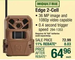 Menards MOULTRIE Edge 2-Cell offer