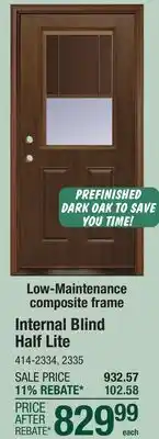 Menards Internal Blind Half Lite offer