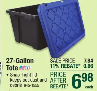 Menards 27-Gallon Tote offer
