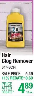 Menards Hair Clog Remover offer