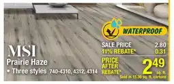 Menards MSI Prairie Haze offer