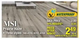 Menards MSI Prairie Haze offer