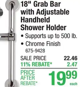 Menards 18 Grab Bar with Adjustable Handheld Shower Holder offer