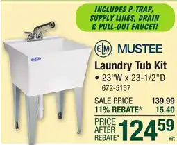 Menards MUSTEE Laundry Tub Kit offer