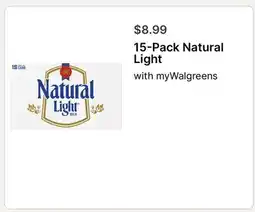 Walgreens 15-Pack Natural Light offer