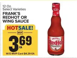 Food Lion Frank's RedHot or Wing Sauce offer
