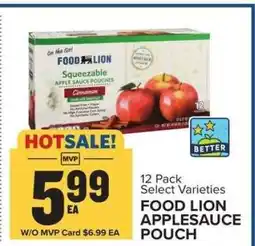 Food Lion FOOD LION APPLESAUCE POUCH offer