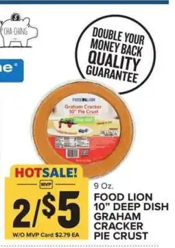 Food Lion FOOD LION 10” DEEP DISH GRAHAM CRACKER PIE CRUST offer