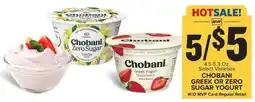 Food Lion Chobani Greek or Zero Sugar Yogurt offer