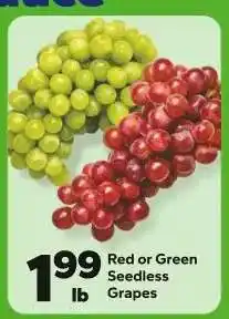 Save a Lot Red or Green Seedless Grapes offer