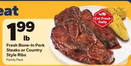 Save a Lot Fresh Bone-In Pork Steaks or Country Style Ribs offer
