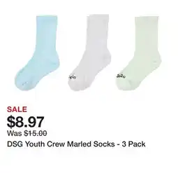 Dick's Sporting Goods DSG Youth Crew Marled Socks - 3 Pack offer