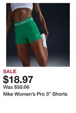 Dick's Sporting Goods Nike Women's Pro 3 Shorts offer