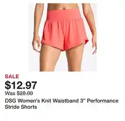 Dick's Sporting Goods DSG Women's Knit Waistband 3 Performance Stride Shorts offer