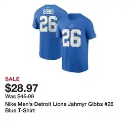 Dick's Sporting Goods Nike Men's Detroit Lions Jahmyr Gibbs #26 Blue T-Shirt offer