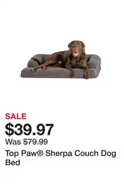 Petsmart Top Paw Sherpa Couch Dog Bed offer
