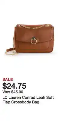 Kohl's LC Lauren Conrad Leah Soft Flap Crossbody Bag offer