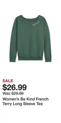 Kohl's Women's Be Kind French Terry Long Sleeve Tee offer